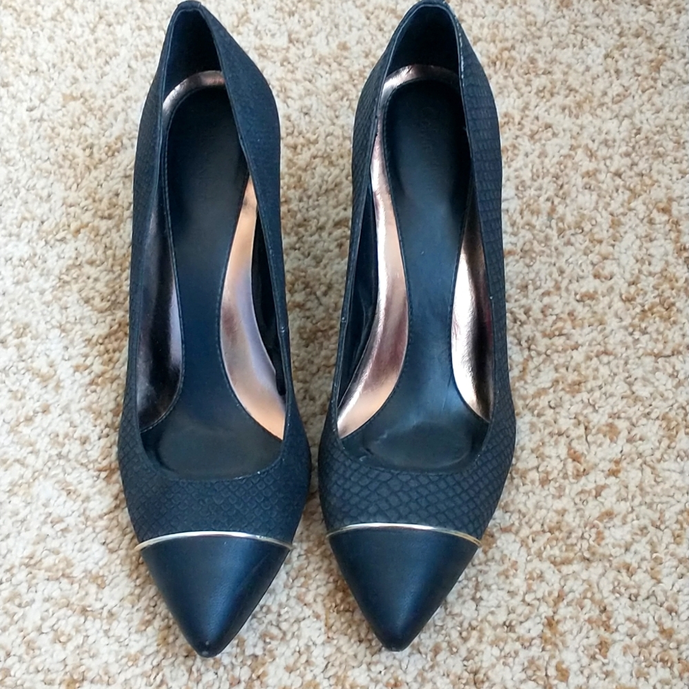 Calvin Klein Black Pointy Toe Heels